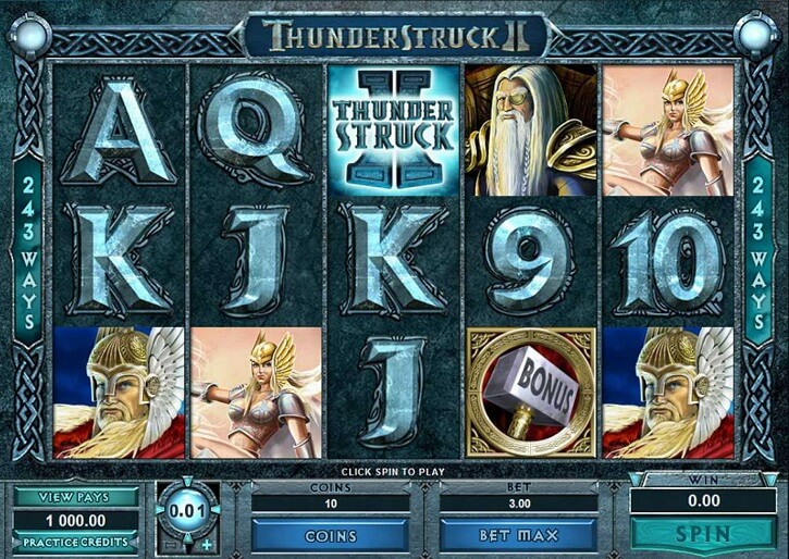 thunderstruck 2 slot screen