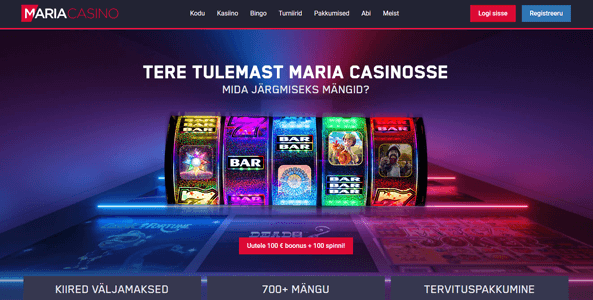 maria kasiino website screen