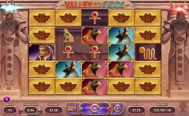 valley of the gods slot screen