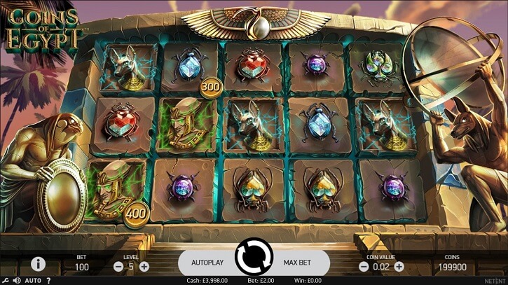 coins of egypt slot screen