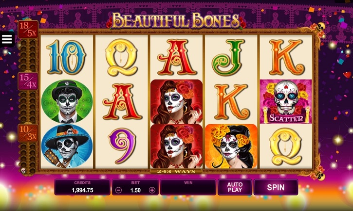 beautiful bones slot screen