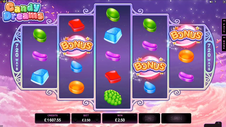 candy dreams slot screen