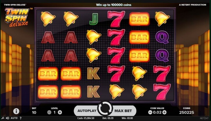 twin spin deluxe slot screen