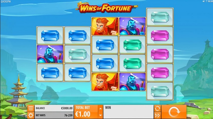 wins of fortune slot screen