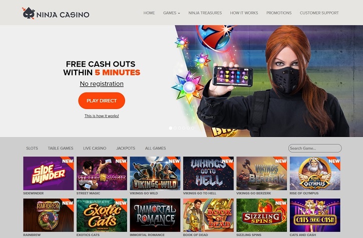 ninja casino website