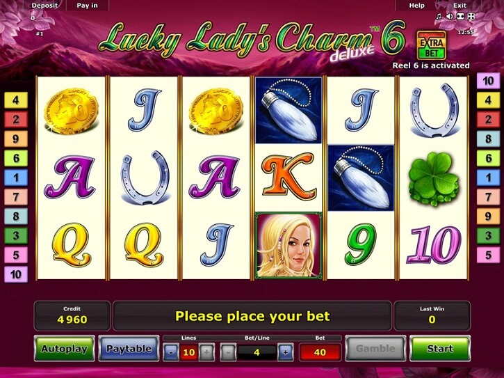 lucky ladys charm deluxe6 slot screen
