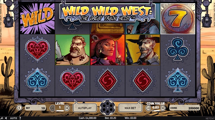 wild wild west the great train heist slot screen