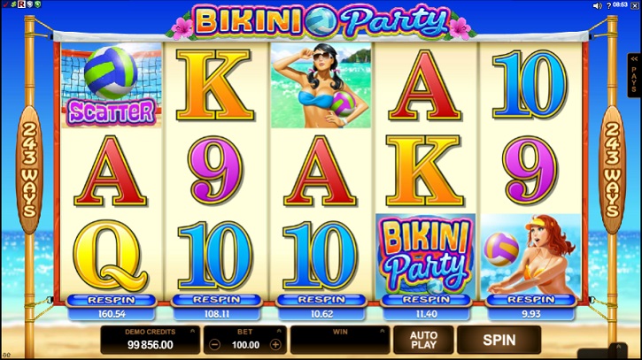 bikini party slot screen