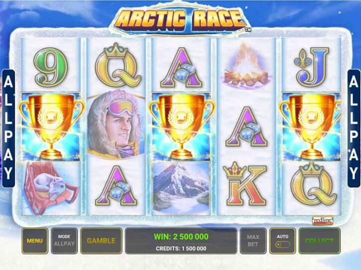 arctic race slot screen