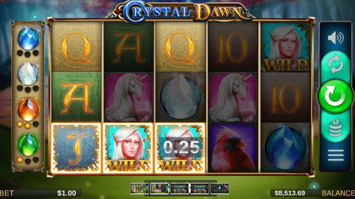 crystal dawn slot screen