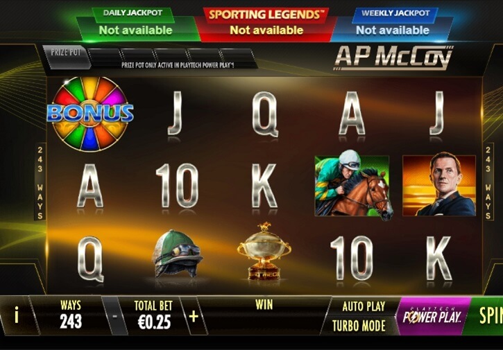 ap mccoy sporting legends slot screen