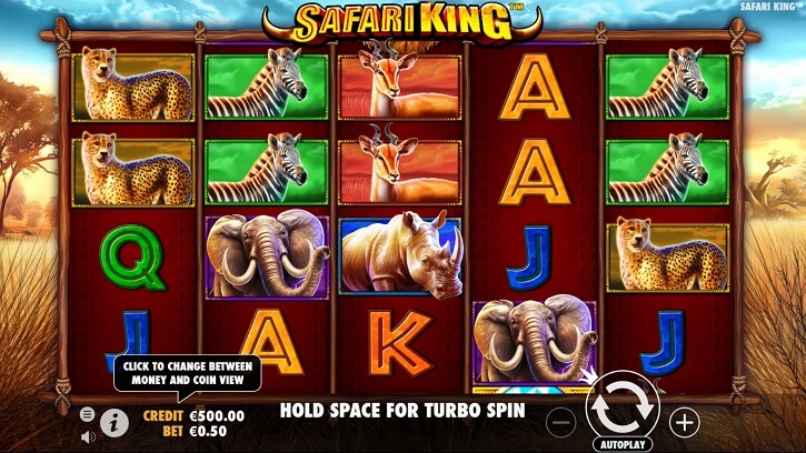 safari king slot screen