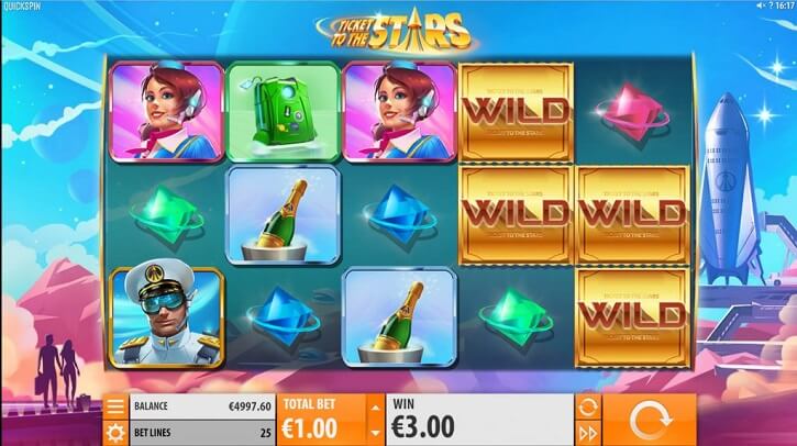 ticket to the stars slot screen