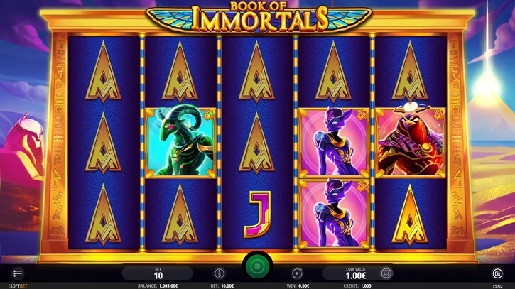 book of immortals slot screen