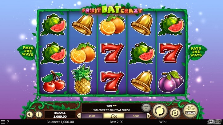 fruit bat crazy slot screen
