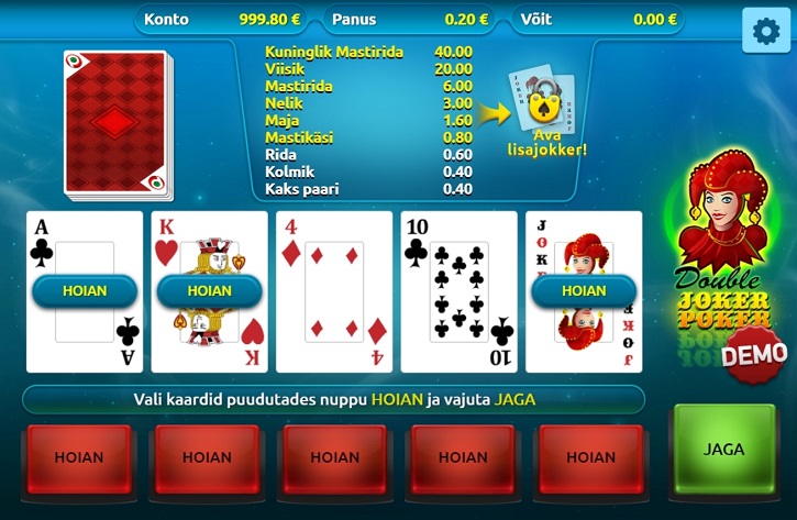 double joker poker screen