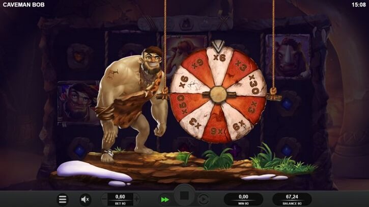 caveman bob slot bonus wheel