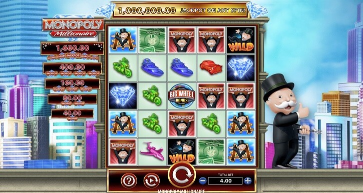 monopoly millionaire slot screen