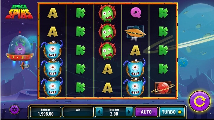 space spins slot screen
