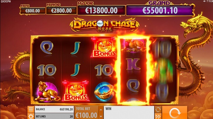 dragon chase slot screen