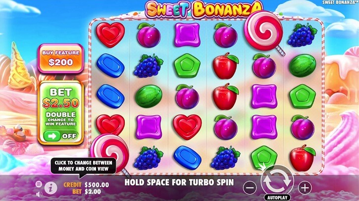 sweet bonanza slot screen