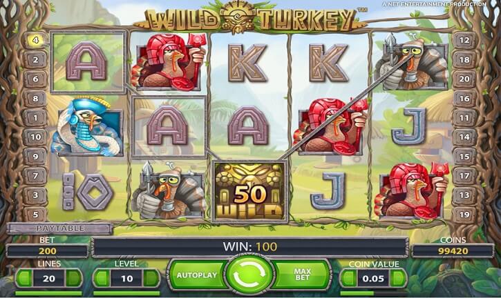 wild turkey slot screen