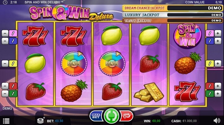 spin and win deluxe slot screen