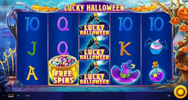lucky halloween slot screen
