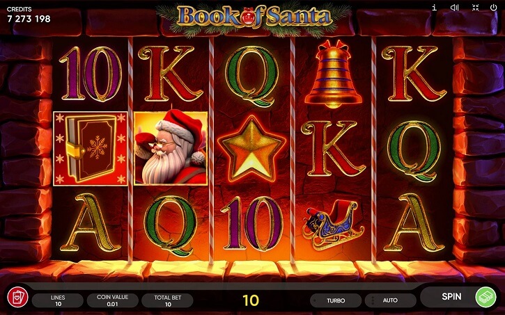 book of santa slot screen