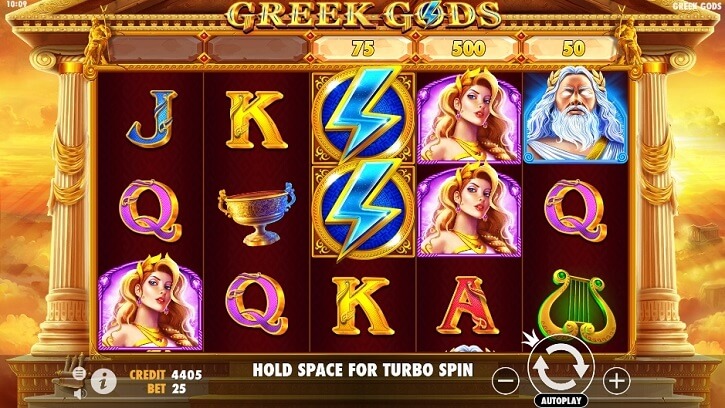 greek gods slot screen