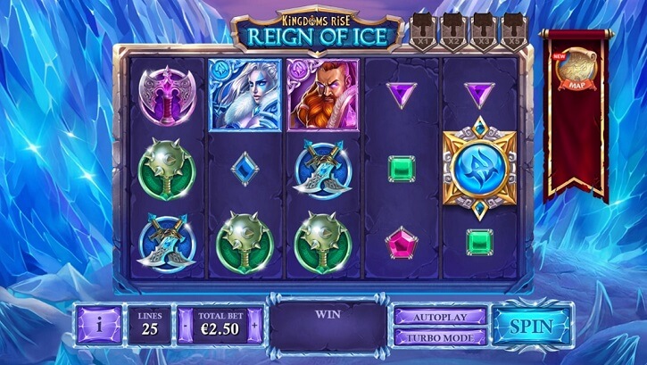 kingdoms rise reign of ice slot screen