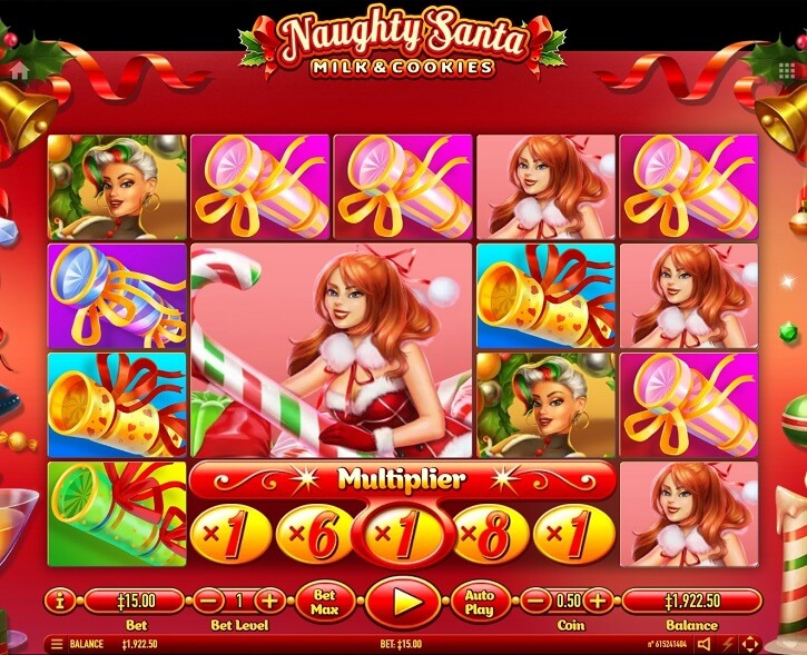 naughty santa slot screen