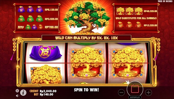 tree of riches slot screen