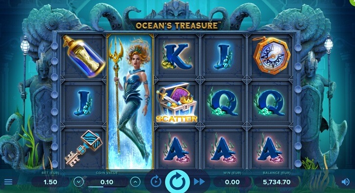oceans treasure slot screen