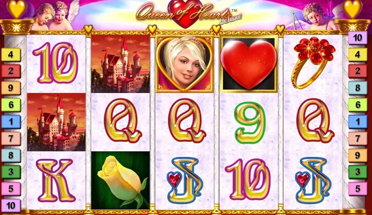 queen of hearts deluxe slot screen