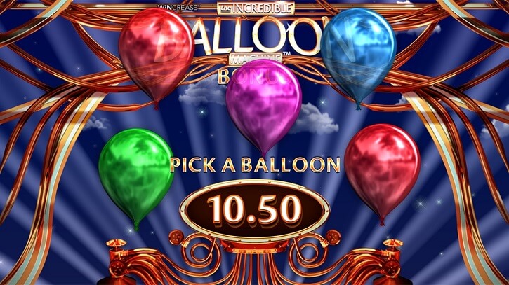 the incredible balloon machine slot bonus