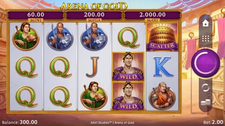 arena of gold slot screen