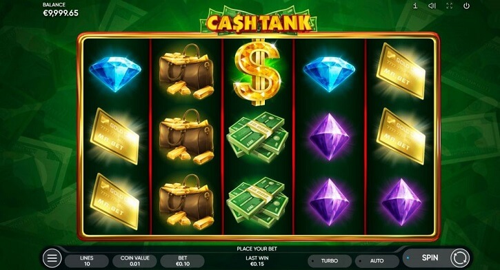 cash tank slot screen