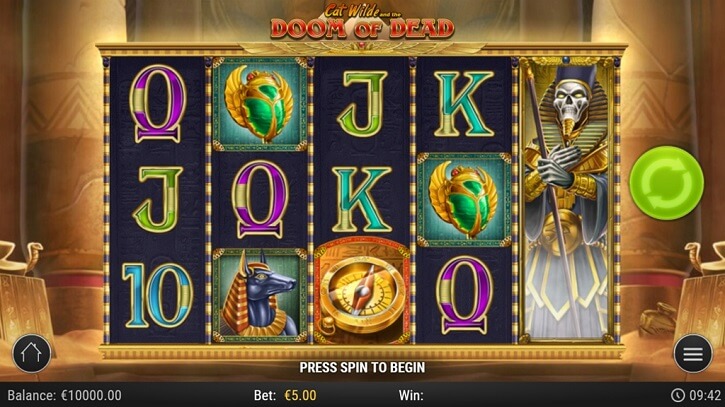 cat wilde and the book doom of dead slot screen