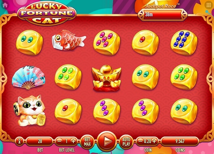 lucky fortune cat slot screen