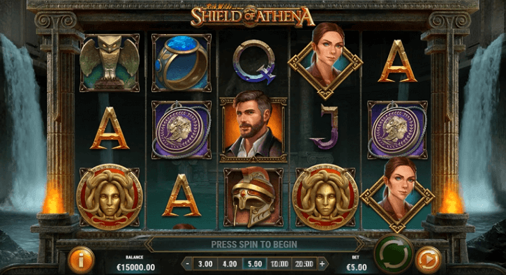 rich wilde and the shield of athena slot screen