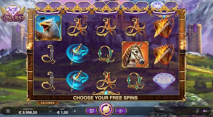 age of conquest slot screen