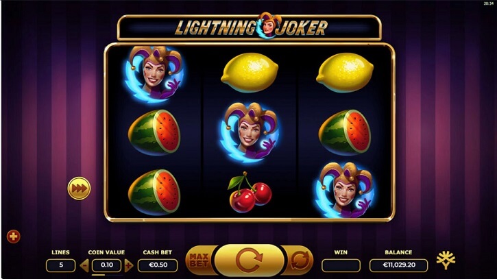 lightning joker slot screen