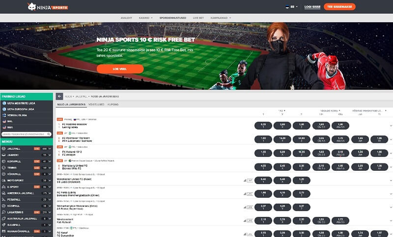 ninja sports veebileht