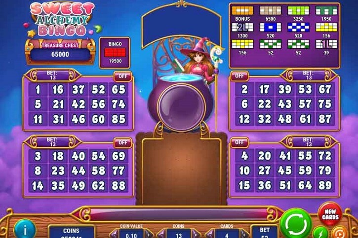 sweet alchemy bingo slot screen
