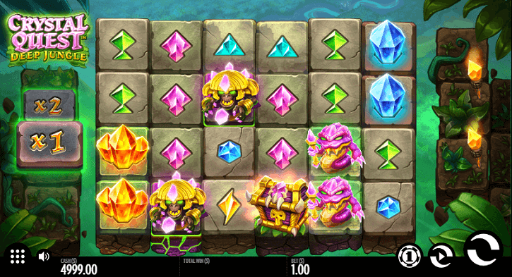 crystal quest deep jungle slot screen