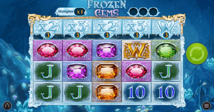 frozen gems slot screen