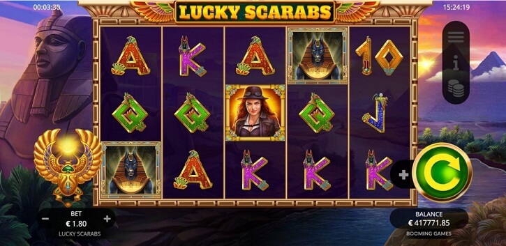 lucky scarabs slot screen