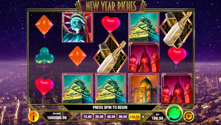 new year riches slot screen
