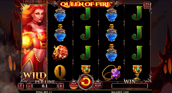 queen of fire slot screen